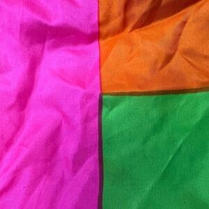 Vintage 100% Silk Berkshire Handkerchiefs 60s 70s Colorblock Colorful Scarf